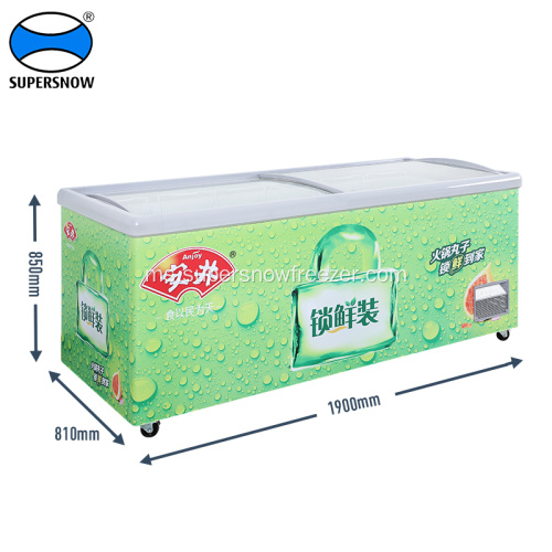 Pulau Paparan Paparan Freezer Pameran Deep Freezer